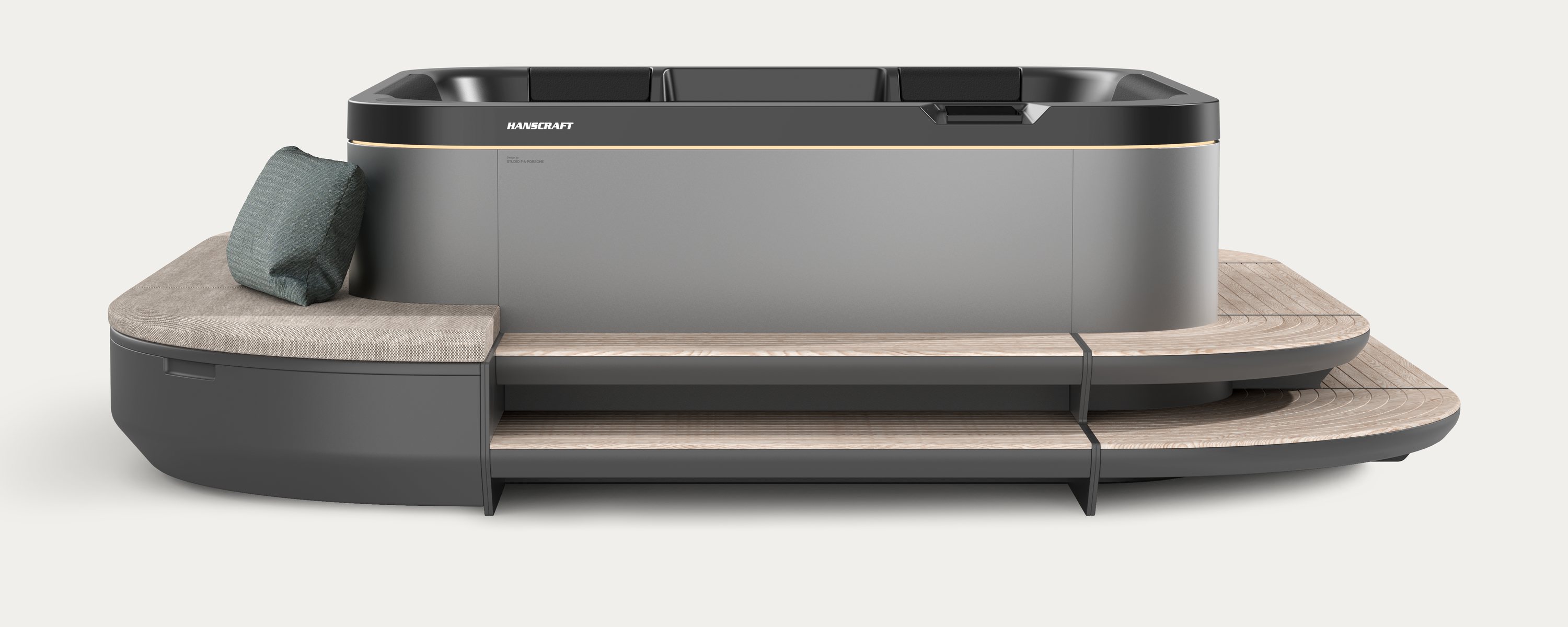 HANSCRAFT SP—116 spa with integrated bench and deck